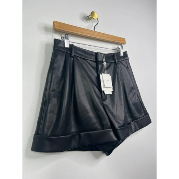 Cami NYC Rabia Vegan A-Line Leather Belt Loops Short Women's Black Size: 8 NWT - Picture 4 of 10